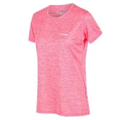 Image of Regatta Fingal V Lightweight and Breathable Technical Short Sleeve T Shirt with Printed Polos/Jackets Women, Neon Pink Marl, FR: 2XL (Manufacturer&#039;s Size: 20)