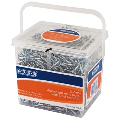 Image of Draper Blind Rivets, 3.2 x 10.2mm (Tub of 2000)