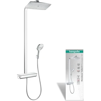 Image of hansgrohe Raindance E Showerpipe 360 1jet with thermostatic shower mixer
