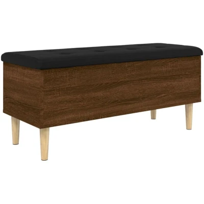 Image of vidaXL Storage Bench Brown Oak 102x42x46 cm Engineered Wood