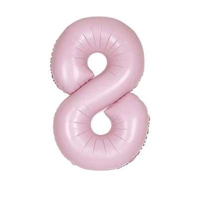 Image of Giant Foil Number 8 Balloon 86 cm Matte Baby Pink