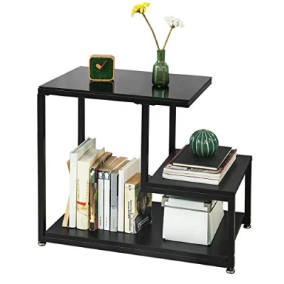 Image of SoBuy® FBT65 SCH, Side Table End Coffee Living Room with Storage Shelf, Black