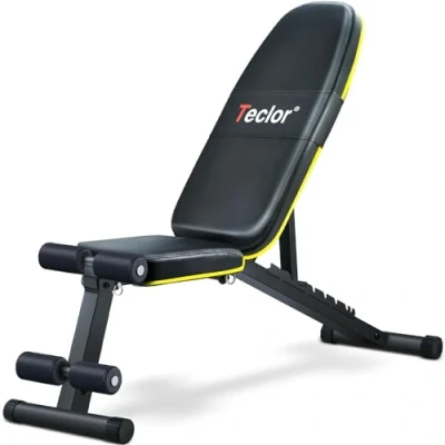Image of Teclor Weight Bench, Adjustable Strength Training Bench for Full Body Workout with Fast Folding, Incline Decline Exercise Home Gym New Version