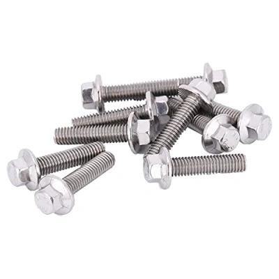 Image of 10pcs M6 304 Stainless Steel Hex Flange Screws Bolts Fasteners[M6*25mm]