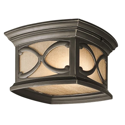 Image of Franceasi 2 Light Flush Mount Outdoor Ceiling Olde Bronze IP44, E27