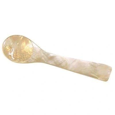 Image of Mother of Pearl Caviar Spoon 4 inch 10 cm Handmade from Thai Shells