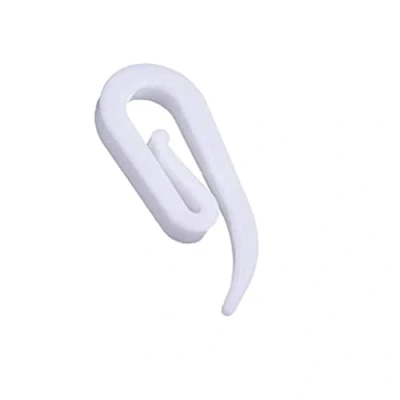 Image of iPEAK Curtain Hooks Plastic White Drapery Ideal for Windows, Doors &amp; Shower Curtains (Pack of 100)