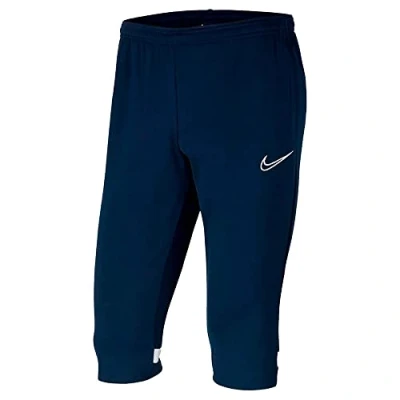 Image of NIKE Unisex Kids Academy 21 3/4 Knit (Youth) Track Pants, Obsidian, White, 13 15 Years UK