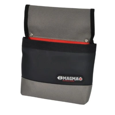 Image of C.K Magma Nail Pouch MA2733 Heavy Duty Reinforced Polyester Construction with Universal Belt Fit, Black/Grey