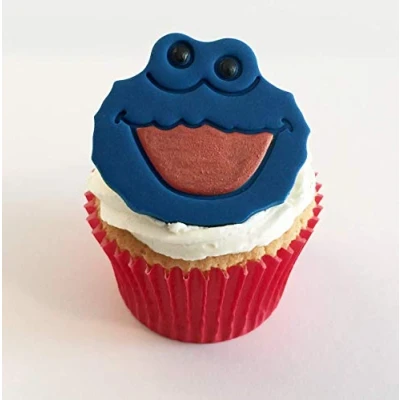 Image of 6 Sugar Sesame Street Character Cake Toppers: Cookie Monster. Edible, Unique and Made with Love in The UK!