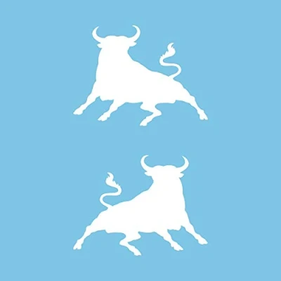 Image of Autodomy Spanish Bull Jumping Stickers Pack 2 Units for Car or Motorcycle (White)