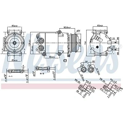 Image of 1459711, 1543949, 1566165, 1674616, 1682592 AC Compressor NISSENS 890216 VOLVO: S80 II, V70 3, V40 Hatchback, FORD: FOCUS C Max 2, S Mk1