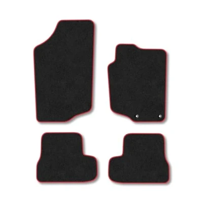 Image of Car Mats Compatible with Peugeot 207Cc (2007 2012) Tailored Fit Red Carpet Floor Set Accessory Custom 4 Pieces Anti Slip Backing &amp; Binding Trim Edge