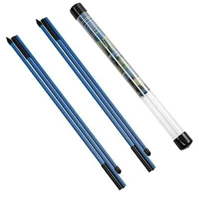 Image of Rhino Valley Golf Alignment Sticks 2 Pack Collapsible Practice Rods for Aiming, Putting, Full Swing Trainer, Posture Corrector with Clear Tube Case, Portable Training Equipment, Blue