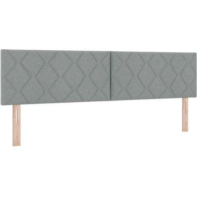 Image of vidaXL LED Headboard Diamond Blocks Design Light Grey 180 cm Fabric