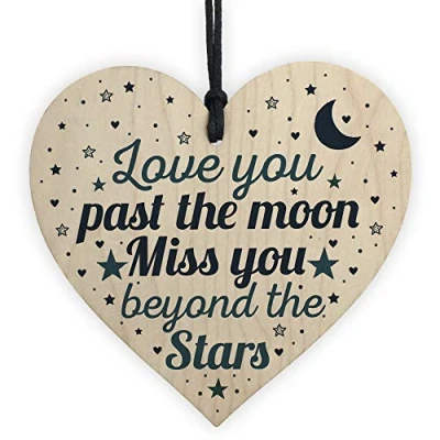 Image of RED OCEAN Heart Plaque Memorial Gift For Mum Dad Nan Grandad Grave Sign Ornament