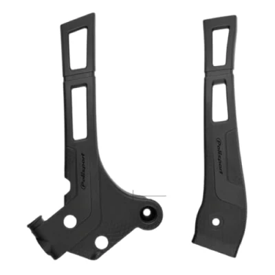 Image of Polisport Yamaha Frame Guards YZ 125 250 2005 2021 X 2016 21 Fantic XE XX 2021, Black Motocross4u