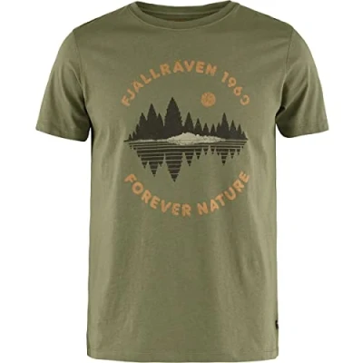 Image of Fjallraven Men&#039;s Forest Mirror T shirt M Shirt, Green, XS UK