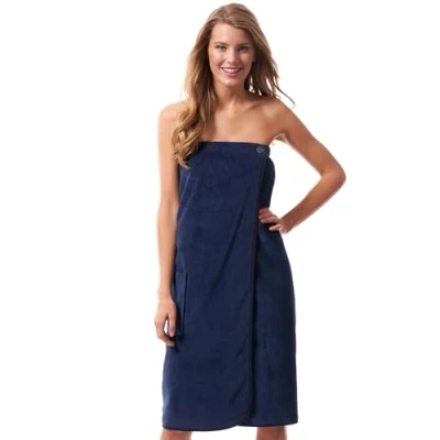 Image of Morgenstern Sarong Women Towel Cotton Wrap Blue with Elasticated Back One Size