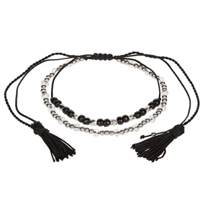 Image of Stands Out, Supplying Outstanding Gifts Aloha Girls Womens Black Beaded Gem Anklet Ankle Bracelet Adjustable Beach Bead Foot Jewellery