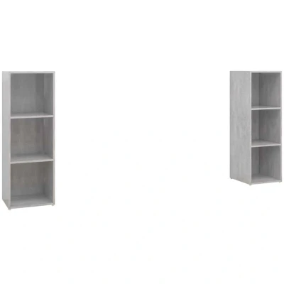Image of Tv Cabinets 2 pcs Concrete Grey 107x35x37 cm Engineered Wood Vidaxl