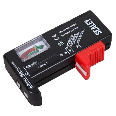 Image of Sealey Multipurpose Battery Tester, AAA, AA, C, D, 9V, 1.5V Button Cell Batteries, Analogue BT05