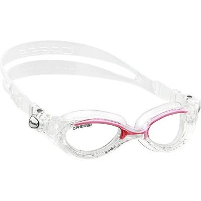 Image of Cressi Lady Flash Goggles Separate Eyepiece Swimming with Fogproof, Scratchproof, Anti UV Lenses, Clear/Frame Clear Black Lens, One Size