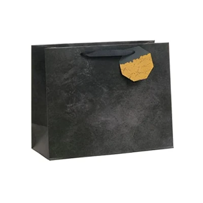 Image of UK Greetings Large Gift Bag For Him/Her/Friend Birthdays, Christmas, New Year &amp; Other Events Black Design