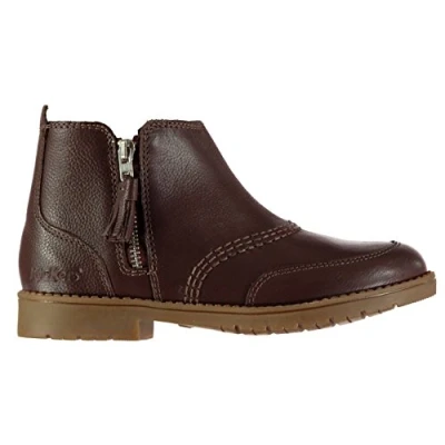 Image of Kickers Girls Lachly Zip Boot Lthr, Brown (French Roast), 8.5 UK Child