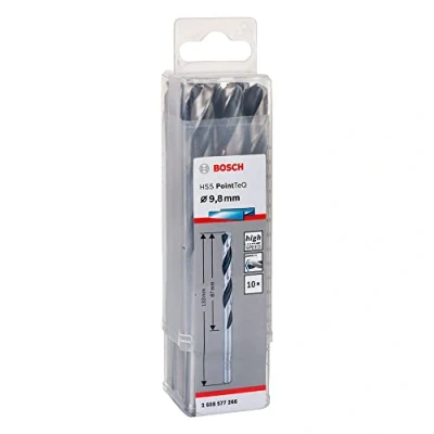 Image of Bosch Professional 10 Piece PointTeQ HSS Twist Drill Bit (for Metal, 9.8 x 87 133 mm, Driver Accessories)