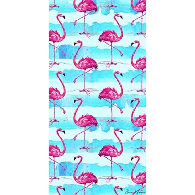 Image of Miracle Home. Flamingo Microfibre Towel, 100% Polyester, 75 x 145 cm. 11804