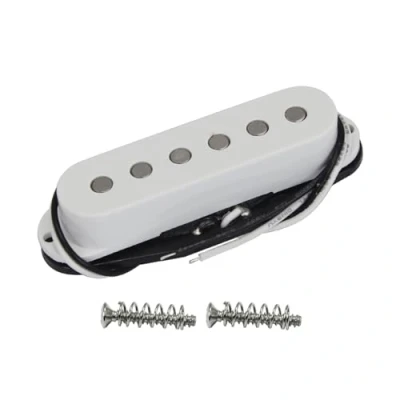 Image of FLEOR Alnico 5 ST Pickup Single Coil Guitar Neck Flat Pole for SQ Electric Guitar, White