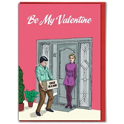 Image of Modern Toss Official Funny Valentines Cards &#039;Cock In A Box&#039; Rude Day For Boyfriend Girlfriend Husband Wife Partner Sold By Brainbox Candy