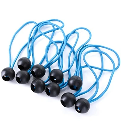 Image of 10x Strong Tarpaulin Elasticated Ball Bungee Cords Boat Cover/Tarp Tie Down Set