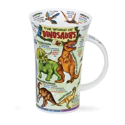 Image of Dunoon Fine Bone China Mug Glencoe Shape World of Dinosaurs Paleontology