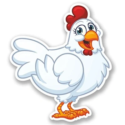 Image of 2 x 10cm/100mm Happy Chicken Vinyl SELF Adhesive Sticker Decal Laptop Travel Luggage Car Bike Sign Fun #4543