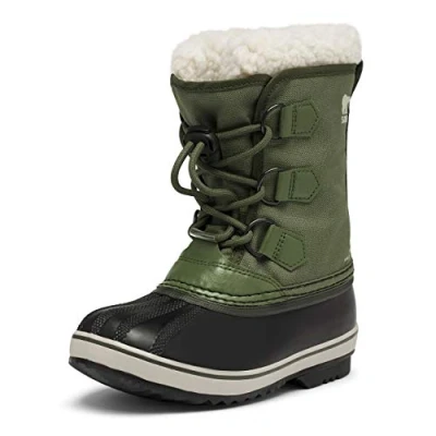 Image of Sorel Yoot Pac Nylon Wp Unisex Kids Winter Boots, Hiker Green 2023, 3 UK