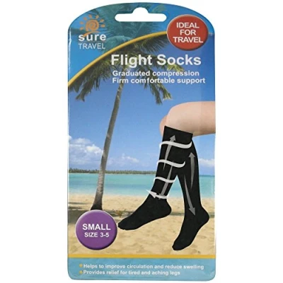 Image of Unisex Compression Socks Relief for Aching Feet Varicose Veins DVT Flight Travel (Small 3 5)