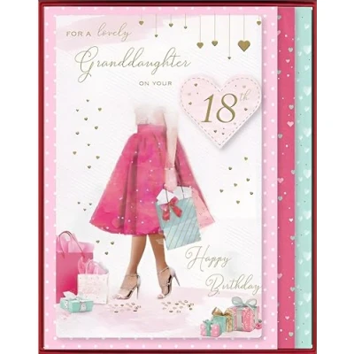 Image of ICG Birthday Card Special Granddaughter 18th Large Boxed Finishes Made in the UK