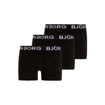Image of Björn Borg Solids Sammy Shorts 3 PACK Pants for kids, Size: 4 6y, Black beauty