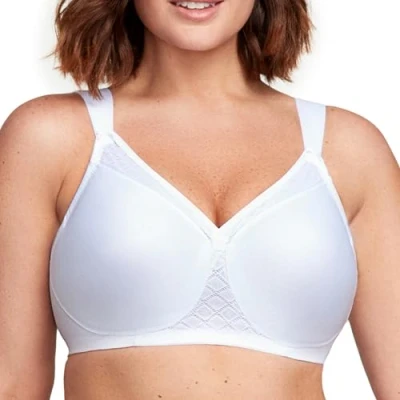 Image of Glamorise Full Figure Plus Size MagicLift Seamless T Shirt Bra Wirefree #1080 White