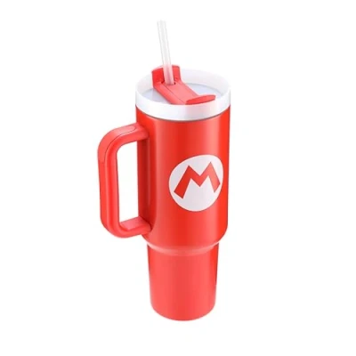Image of Pyramid International Super Mario 40oz/1200ML Tumbler with Straw and Lid, Advanced Double Wall Vacuum Insulation, Guarantees Cold Up to 11 Hours, Hot 7 BPA Free