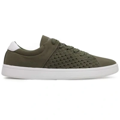 Image of Ilse Jacobsen Tansy 4073 Synthetic Textile Men&#039;s Deep Olive White Fashion Trainers