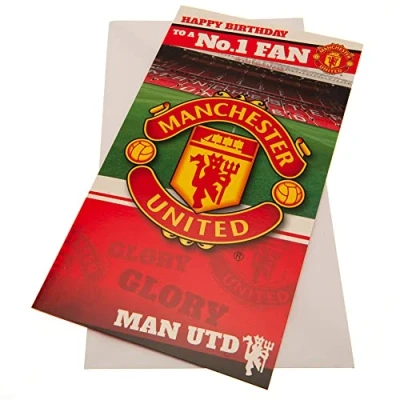 Image of Manchester United FC &#039;No.1 Fan&#039; Birthday Card