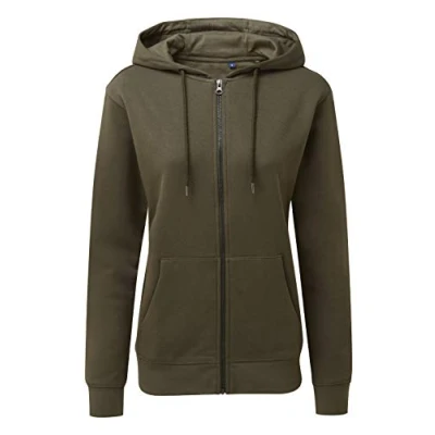 Image of Asquith &amp; Fox Women&#039;s Zip Through Organic Hoodie Green X Large