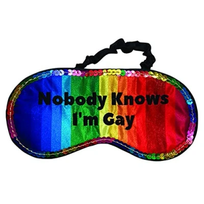Image of Deezee Nobody Knows I’m Gay Sleeping Eyemask, Red,One Size