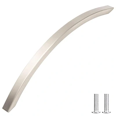 Image of Decoranddecor Slimline Kitchen Door Handles Cabinet Pulls Sleek Design Smooth Lines 192mm Brushed Chrome