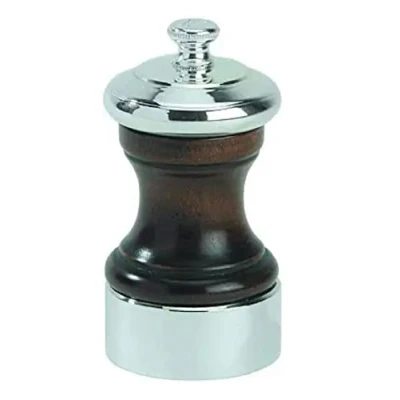 Image of Peugeot Saveurs d&#039;Epices Palace Silver Plated Pepper Mill, Wood, Brown, 7.20 x 5.20 10.00 cm