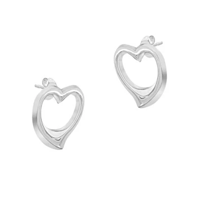 Image of Carissima Gold Women&#039;s 9 ct White Stardust 17.5 mm Creole Earrings
