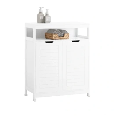 Image of SoBuy BZR121 W, Bathroom Cabinet Storage Cupboard with 2 Doors, W70 x D35 H90cm